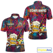 Load image into Gallery viewer, Funny Beer Play Pool 8 Ball Men's Billiard Team Shirt Custom Colorful Splatter Billiard Attire NYN2476