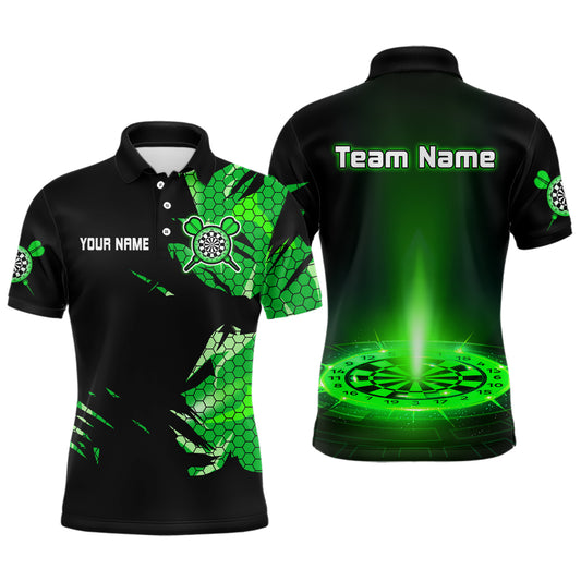 Custom Men's Darts Jersey Green Lightning Dartboard With Halftone Pattern NYN0276