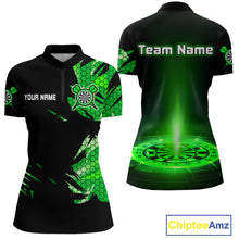 Load image into Gallery viewer, Custom Women's Darts Jersey Green Lightning Dartboard With Halftone Pattern NYN0276