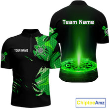 Load image into Gallery viewer, Custom Men's Darts Jersey Green Lightning Dartboard With Halftone Pattern NYN0276