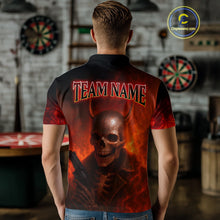 Load image into Gallery viewer, Flame Dartboard &amp; Skull Flaming Darts Shirt For Men - Custom Dart Player Uniform NYN0529