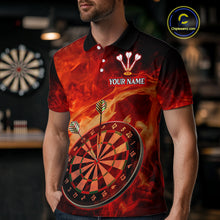 Load image into Gallery viewer, Flame Dartboard &amp; Skull Flaming Darts Shirt For Men - Custom Dart Player Uniform NYN0529