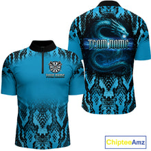 Load image into Gallery viewer, Lightning Navy Cobra &amp; Snake-Skin Darts Shirt For Men - Custom Dart Player Jersey NYN0532
