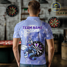 Load image into Gallery viewer, Custom Funny Bee Purple Camouflage Men Darts Polo League Shirts Splatter Dart Jerseys NYN2210