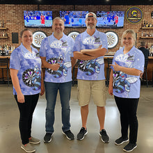 Load image into Gallery viewer, Custom Funny Bee Purple Camouflage Men Darts Quarter-Zip League Shirts Splatter Dart Jerseys NYN2210