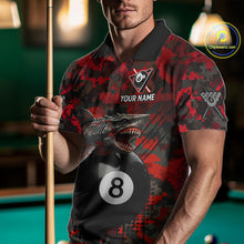 Load image into Gallery viewer, Horror Shark Play Pool 8 Ball Men's Billiard Team Shirt Custom Red Camouflage Billiard Attire NYN2499