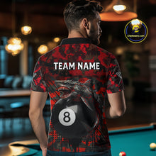 Load image into Gallery viewer, Horror Shark Play Pool 8 Ball Men's Billiard Team Shirt Custom Red Camouflage Billiard Attire NYN2499