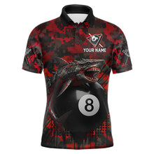 Load image into Gallery viewer, Horror Shark Play Pool 8 Ball Men's Billiard Team Shirt Custom Red Camouflage Billiard Attire NYN2499