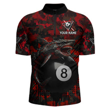 Load image into Gallery viewer, Horror Shark Play Pool 8 Ball Men's Billiard Team Shirt Custom Red Camouflage Billiard Attire NYN2499