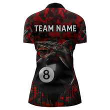 Load image into Gallery viewer, Horror Shark Play Pool 8 Ball Women's Billiard Team Shirt Custom Red Camouflage Billiard Attire NYN2499