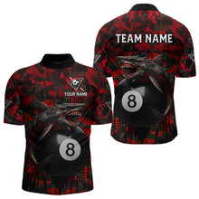 Load image into Gallery viewer, Horror Shark Play Pool 8 Ball Men's Billiard Team Shirt Custom Red Camouflage Billiard Attire NYN2499