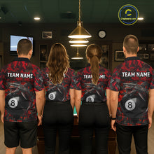Load image into Gallery viewer, Horror Shark Play Pool 8 Ball Men's Billiard Team Shirt Custom Red Camouflage Billiard Attire NYN2499