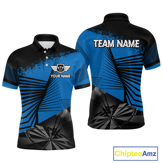 Custom Men's Darts Shirt With Silver Dart Arrows Hitting Dartboard, Darts Jersey NYN0285