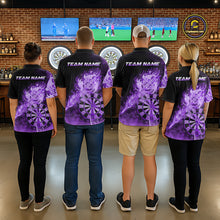 Load image into Gallery viewer, Custom Smoke Purple Fire Flaming Dart Arrow Men Darts Polo League Shirts Dart Team Jerseys NYN2214
