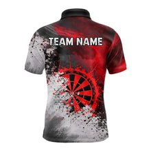 Load image into Gallery viewer, Custom Grey &amp; Red Grunge Paint Dartboard Darts Polo Shirt For Men Outfit Dart Team Jerseys NYN2509