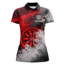 Load image into Gallery viewer, Custom Grey &amp; Red Grunge Paint Dartboard Darts Polo Shirt For Women Outfit Dart Team Jerseys NYN2509