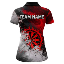 Load image into Gallery viewer, Custom Grey &amp; Red Grunge Paint Dartboard Darts Polo Shirt For Women Outfit Dart Team Jerseys NYN2509