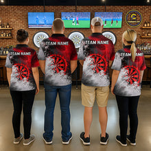 Load image into Gallery viewer, Custom Grey &amp; Red Grunge Paint Dartboard Darts Quarter-Zip Shirt For Women Outfit Dart Team Jerseys NYN2509