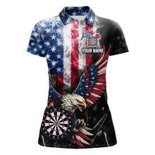 Load image into Gallery viewer, Smoking US Flag &amp; Eagle Dartboard Women Darts Polo Shirt Custom Patriotic Dart Team Jerseys NYN2511