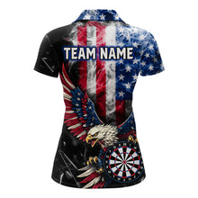 Load image into Gallery viewer, Smoking US Flag &amp; Eagle Dartboard Women Darts Polo Shirt Custom Patriotic Dart Team Jerseys NYN2511