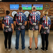 Load image into Gallery viewer, Smoking US Flag &amp; Eagle Dartboard Men Darts Quarter-Zip Shirt Custom Patriotic Dart Team Jerseys NYN2511