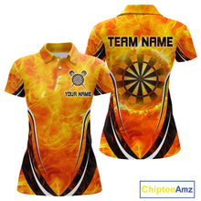 Load image into Gallery viewer, Women's Custom Darts Team Shirts With Explosive Flame Dartboard And Geometric Shapes NYN0298