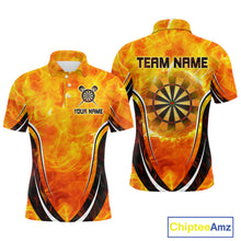 Load image into Gallery viewer, Men's Custom Darts Team Shirts With Explosive Flame Dartboard And Geometric Shapes NYN0298