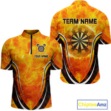 Load image into Gallery viewer, Men's Custom Darts Team Shirts With Explosive Flame Dartboard And Geometric Shapes NYN0298