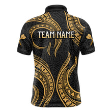 Load image into Gallery viewer, Black And Gold Tribal Human Play Dartboard Darts Polo Shirt Personalized Dart Jerseys For Men NYN2518