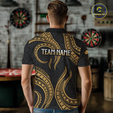Load image into Gallery viewer, Black And Gold Tribal Human Play Dartboard Darts Polo Shirt Personalized Dart Jerseys For Men NYN2518