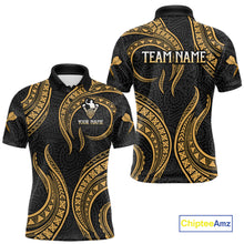 Load image into Gallery viewer, Black And Gold Tribal Human Play Dartboard Darts Polo Shirt Personalized Dart Jerseys For Men NYN2518