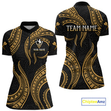Load image into Gallery viewer, Black And Gold Tribal Human Play Dartboard Darts Quarter-zip Shirt Personalized Dart Jerseys For Women NYN2518