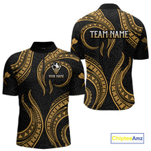 Load image into Gallery viewer, Black And Gold Tribal Human Play Dartboard Darts Quarter-zip Shirt Personalized Dart Jerseys For Men NYN2518