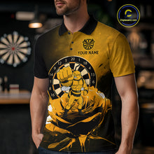 Load image into Gallery viewer, Custom Rose &amp; Bee Grunge Dartboard Grunge Darts Polo Shirts For Men Funny Dart Jerseys NYN2221