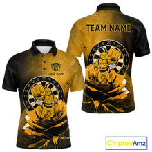 Load image into Gallery viewer, Custom Rose &amp; Bee Grunge Dartboard Grunge Darts Polo Shirts For Men Funny Dart Jerseys NYN2221