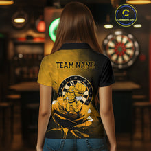 Load image into Gallery viewer, Custom Rose &amp; Bee Grunge Dartboard Grunge Darts Polo Shirts For Women Funny Dart Jerseys NYN2221