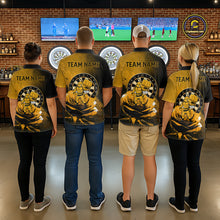 Load image into Gallery viewer, Custom Rose &amp; Bee Grunge Dartboard Grunge Darts Polo Shirts For Men Funny Dart Jerseys NYN2221