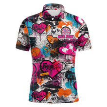 Load image into Gallery viewer, Colorful Heart Graffiti Dartboard Men Darts Polo Shirt Custom Couple Dart Valentine Jerseys NYN2528