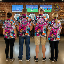 Load image into Gallery viewer, Colorful Heart Graffiti Dartboard Men Darts Polo Shirt Custom Couple Dart Valentine Jerseys NYN2528