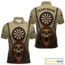 Load image into Gallery viewer, Custom Red Dripping Skull Halloween Dart Polo Shirt For Men Hallow's Eve Dart Team Jersey NYN1456