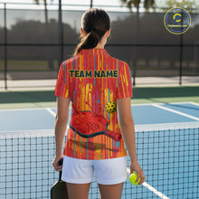 Load image into Gallery viewer, Custom Dripping Pickleball Paddle &amp; Ball Jerseys Women Splashed Colorful Pickleball Shirt NYN2223