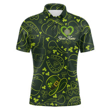 Load image into Gallery viewer, Heart Shamrock Dartboard St Patrick's Day Men Darts Polo Shirt Custom Darts Couple Jersey NYN2530
