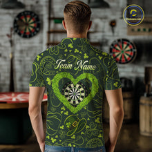 Load image into Gallery viewer, Heart Shamrock Dartboard St Patrick's Day Men Darts Polo Shirt Custom Darts Couple Jersey NYN2530