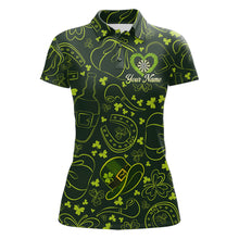 Load image into Gallery viewer, Heart Shamrock Dartboard St Patrick's Day Women Darts Polo Shirt Custom Darts Couple Jersey NYN2530