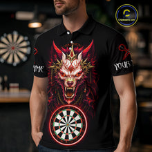 Load image into Gallery viewer, Red Vicious Wolf Ruler Dartboard Darts Shirt For Men - Custom Name &amp; Team Jersey NYN0582