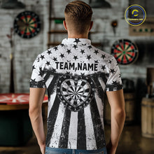 Load image into Gallery viewer, Black White Heart Broken Dartboard Men Darts Valentine Shirt Custom Dart Polo Couple Gifts NYN2543