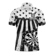 Load image into Gallery viewer, Black White Heart Broken Dartboard Men Darts Valentine Shirt Custom Dart Polo Couple Gifts NYN2543