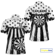 Load image into Gallery viewer, Black White Heart Broken Dartboard Men Darts Valentine Shirt Custom Dart Polo Couple Gifts NYN2543