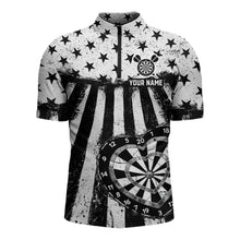 Load image into Gallery viewer, Black White Heart Broken Dartboard Men Darts Valentine Shirt Custom Dart 1/4-Zip Couple Gifts NYN2543