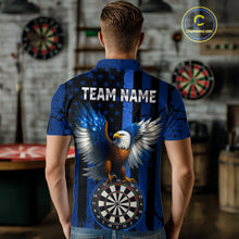 Load image into Gallery viewer, US Flag Eagle Dartboard Grunge Blue Darts Shirt For Men - Custom Name &amp; Team Jersey NYN0609